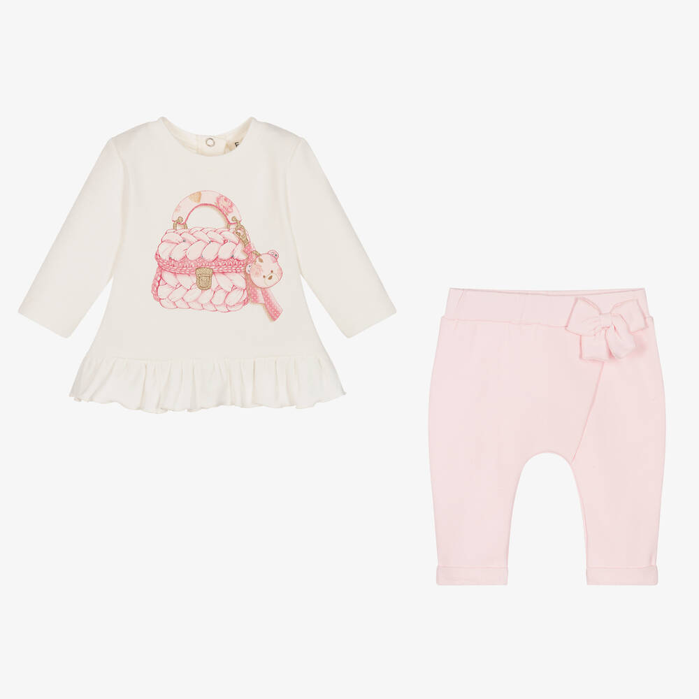 Everything Must Change-Кремовый топ и розовые штанишки из хлопка | Childrensalon Outlet