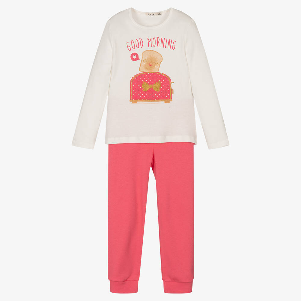 Everything Must Change - Girls Ivory & Pink Pyjamas | Childrensalon