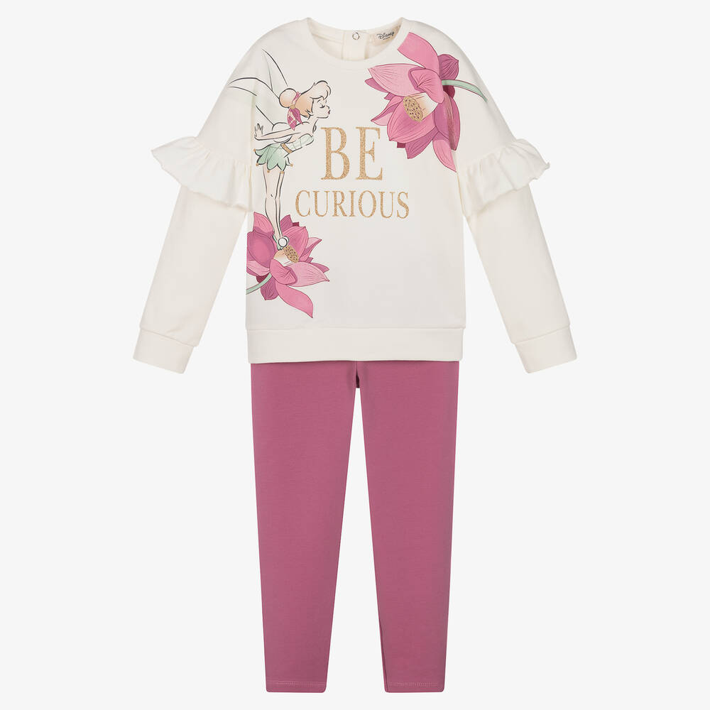 Everything Must Change-Girls Ivory & Purple Disney Leggings Set  | Childrensalon Outlet