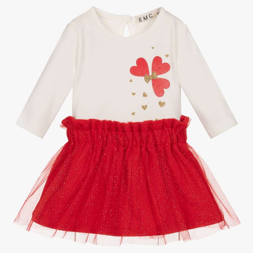 Everything Must Change - Girls Ivory & Red Tutu Skirt Set | Childrensalon
