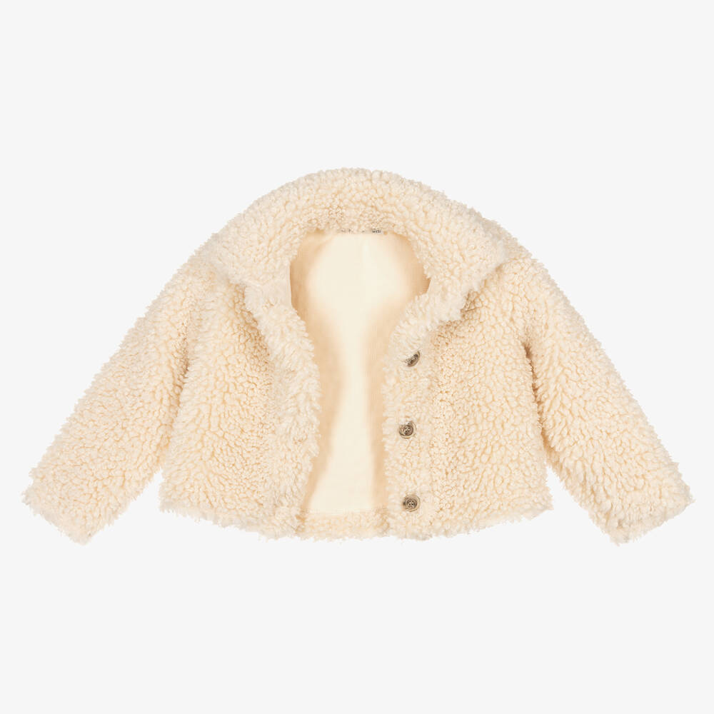 Girls teddy fleece jacket hot sale