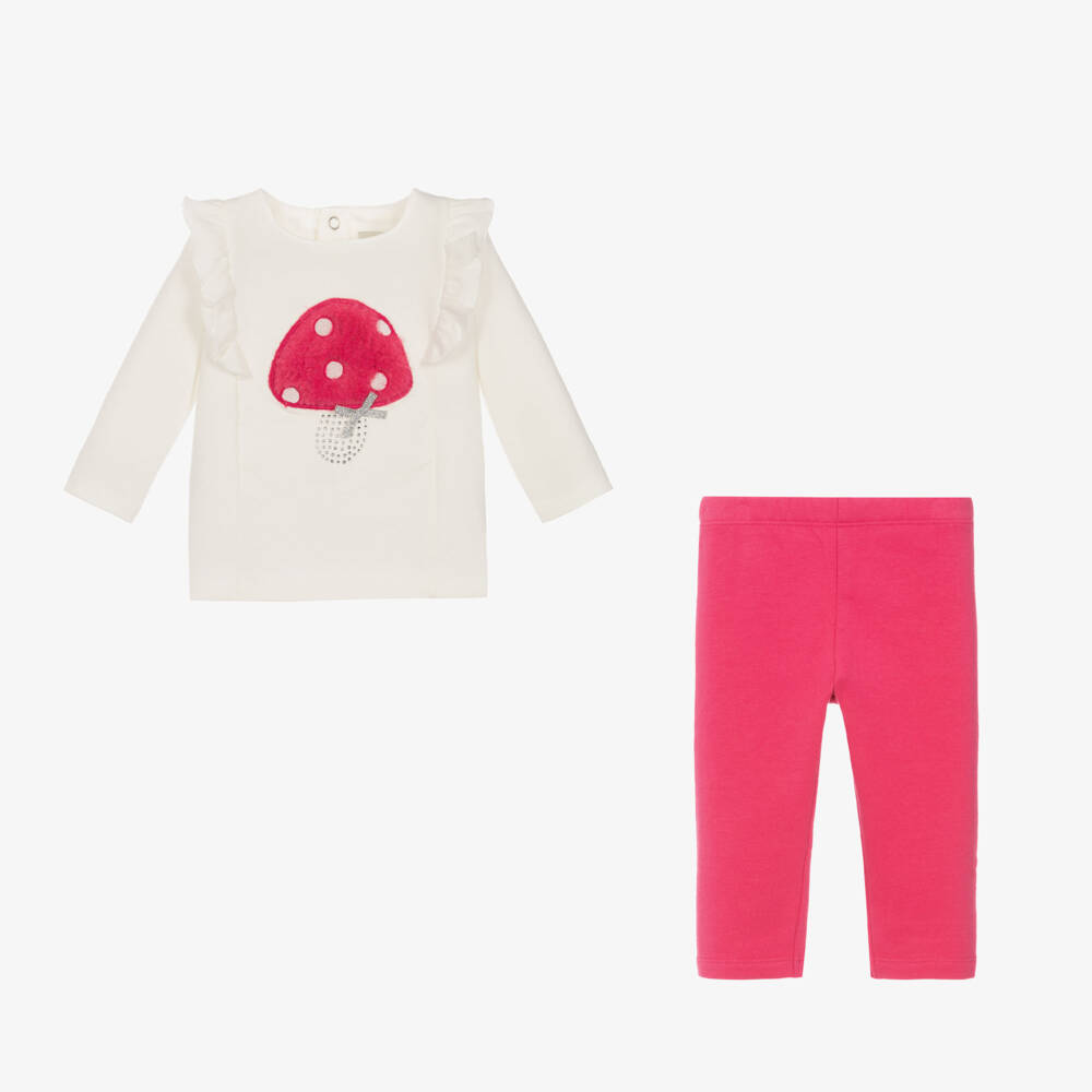 Everything Must Change-Girls Ivory Top & Pink Leggings Set | Childrensalon Outlet