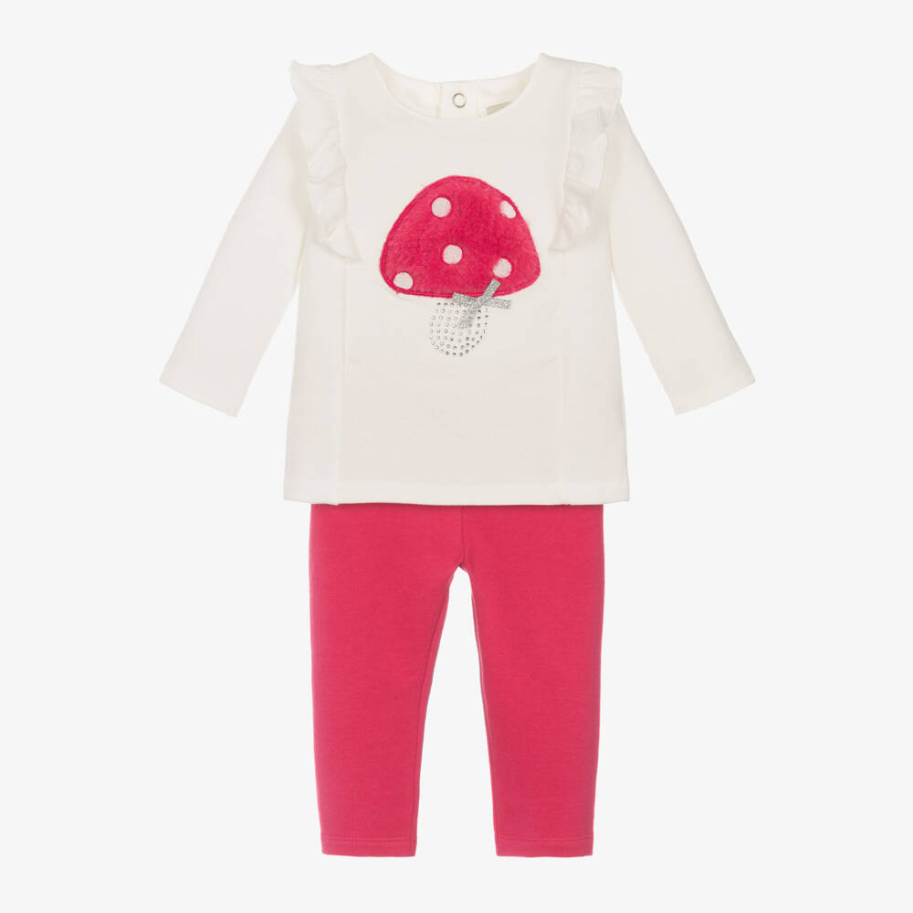 Everything Must Change-Girls Ivory Top & Pink Leggings Set | Childrensalon Outlet