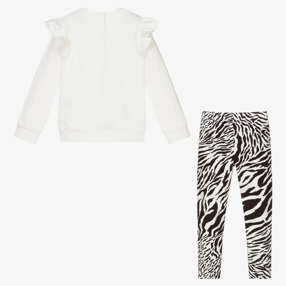 Everything Must Change-Girls Ivory Zebra Leggings Set | Childrensalon Outlet