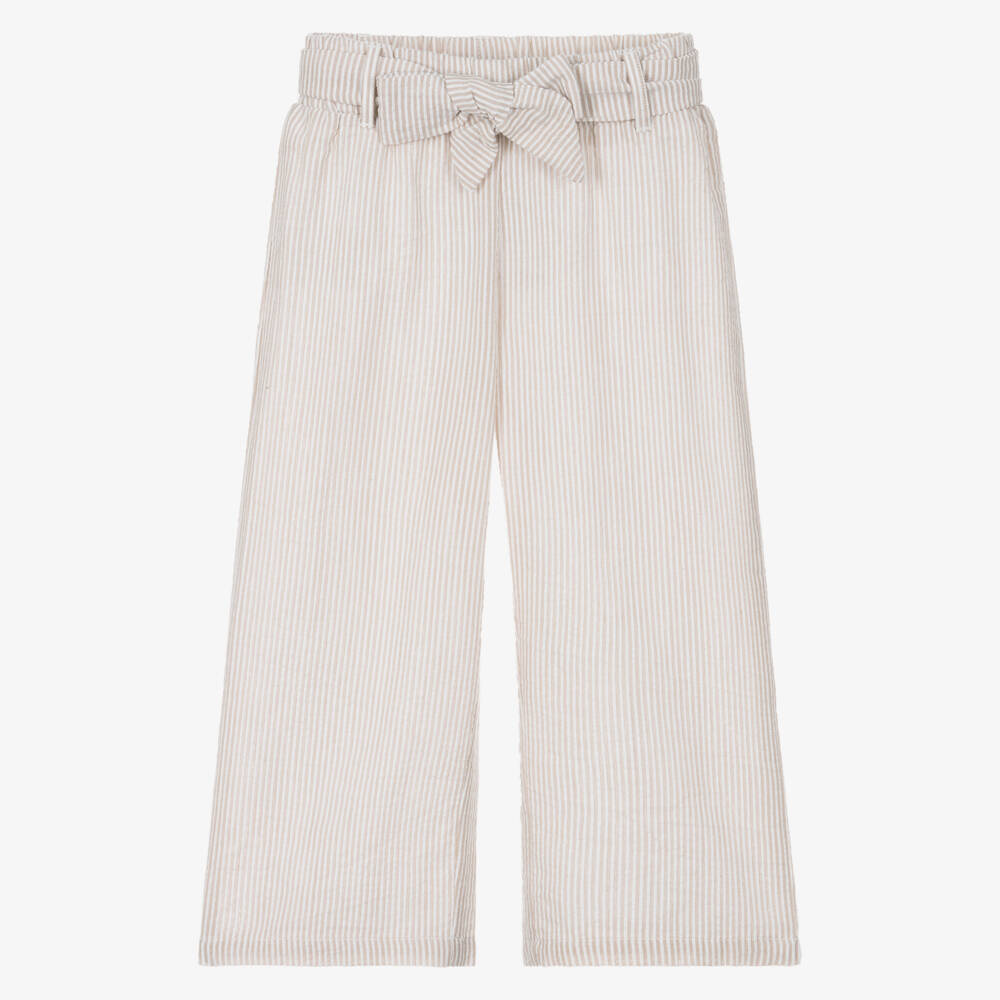 Everything Must Change-Girls Light Beige Cotton Pants | Childrensalon Outlet