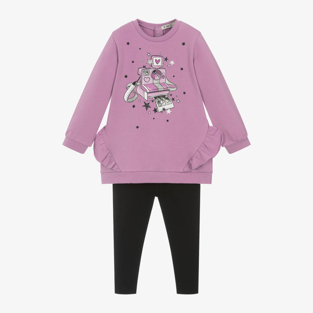 Everything Must Change-Girls Lilac & Black Leggings Set | Childrensalon Outlet