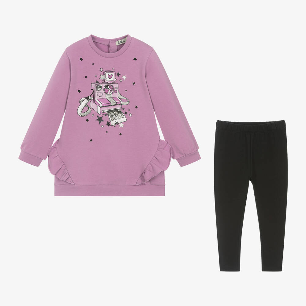 Everything Must Change-Girls Lilac & Black Leggings Set | Childrensalon Outlet