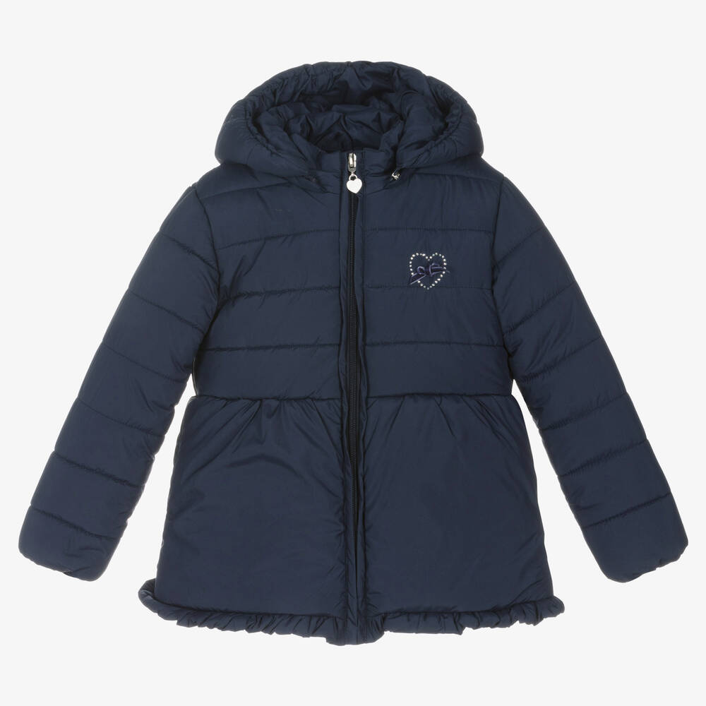 Everything Must Change - Girls Navy Blue Puffer Coat | Childrensalon