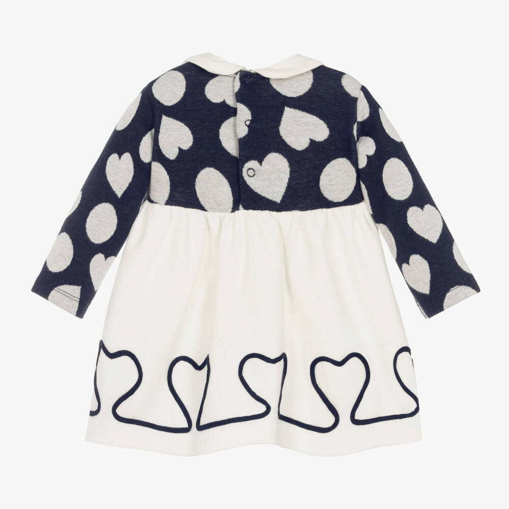 Everything Must Change-Girls Navy Heart Jersey Dress | Childrensalon Outlet