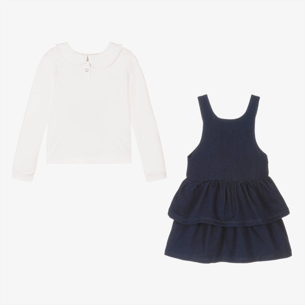 Everything Must Change-Girls Navy Heart Pinafore Outfit | Childrensalon Outlet