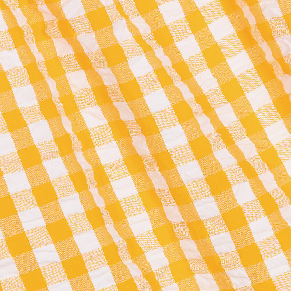Everything Must Change-Girls Orange & White Cotton Checked Dress | Childrensalon Outlet