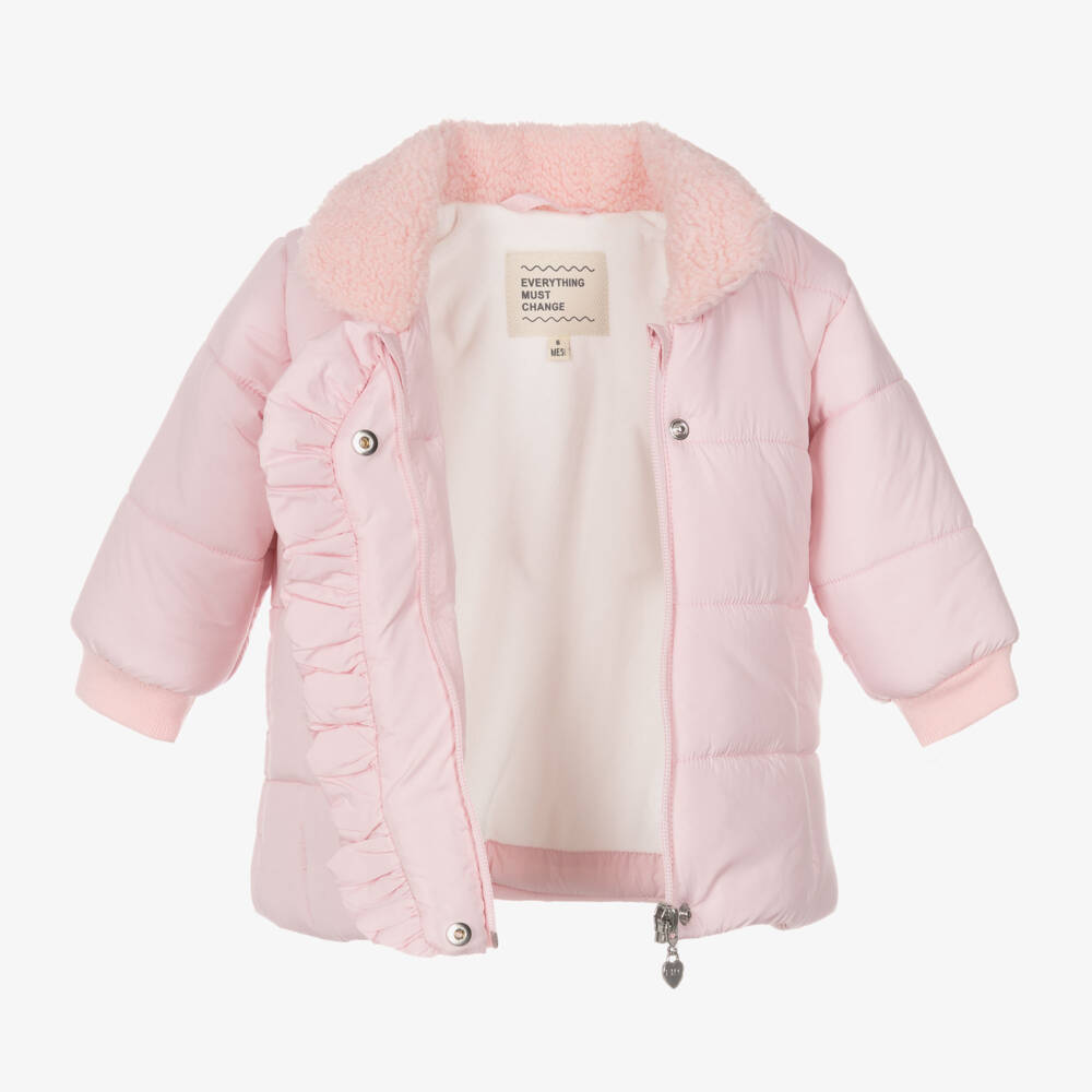 Everything Must Change-Розовая пуховая куртка с капюшоном для девочек | Childrensalon Outlet