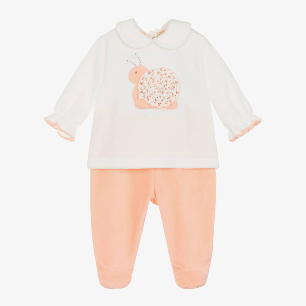 Everything Must Change-Girls Peach Velour Two-Piece Set | Childrensalon Outlet
