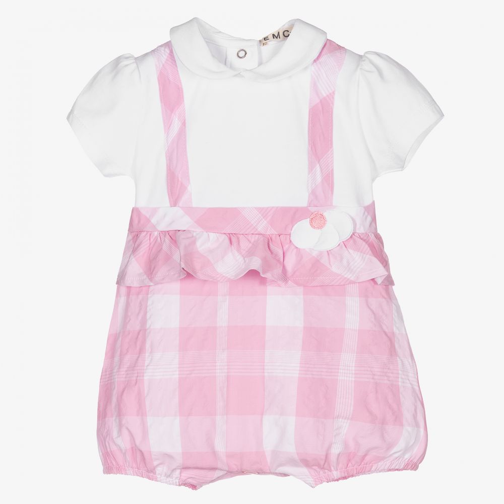 Everything Must Change - Barboteuse rose à carreaux Fille | Childrensalon