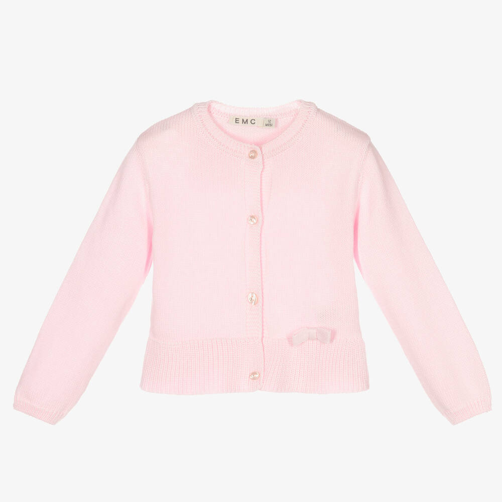 Everything Must Change-Girls Pink Cotton Knit Cardigan | Childrensalon Outlet