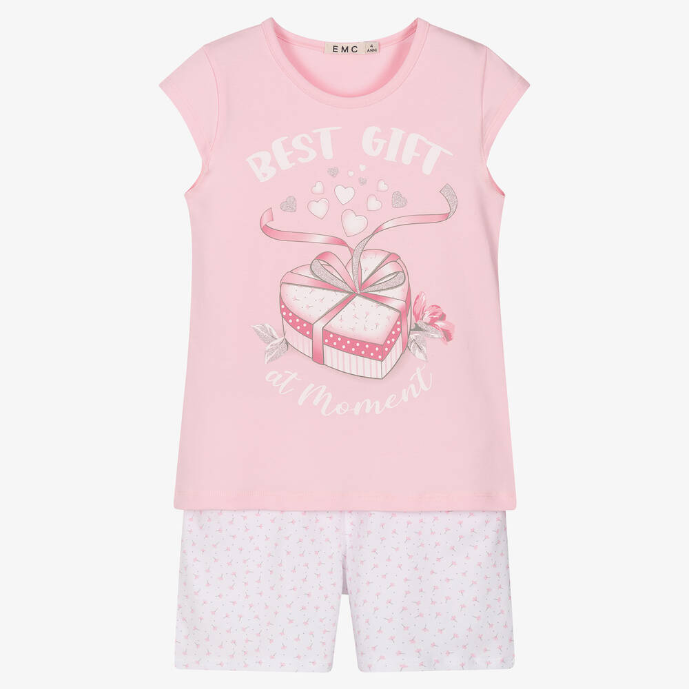 Everything Must Change - Girls Pink Cotton Short Pyjamas | Childrensalon