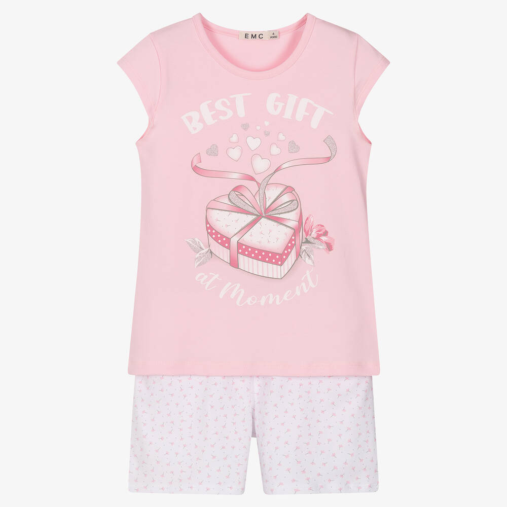 Everything Must Change-Girls Pink Cotton Short Pyjamas | Childrensalon Outlet