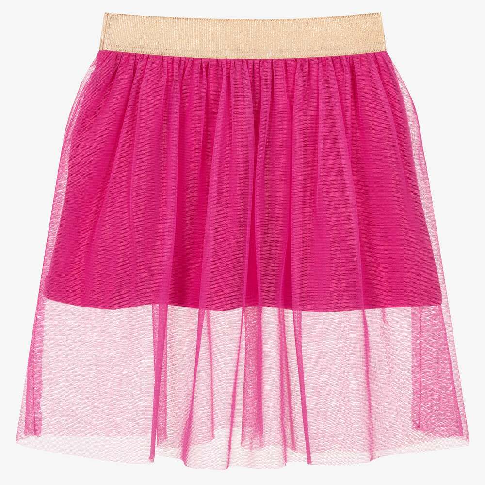 افريثينغ مست تشاينج-تنورة قطن جيرسي وتول لون زهري | Childrensalon Outlet