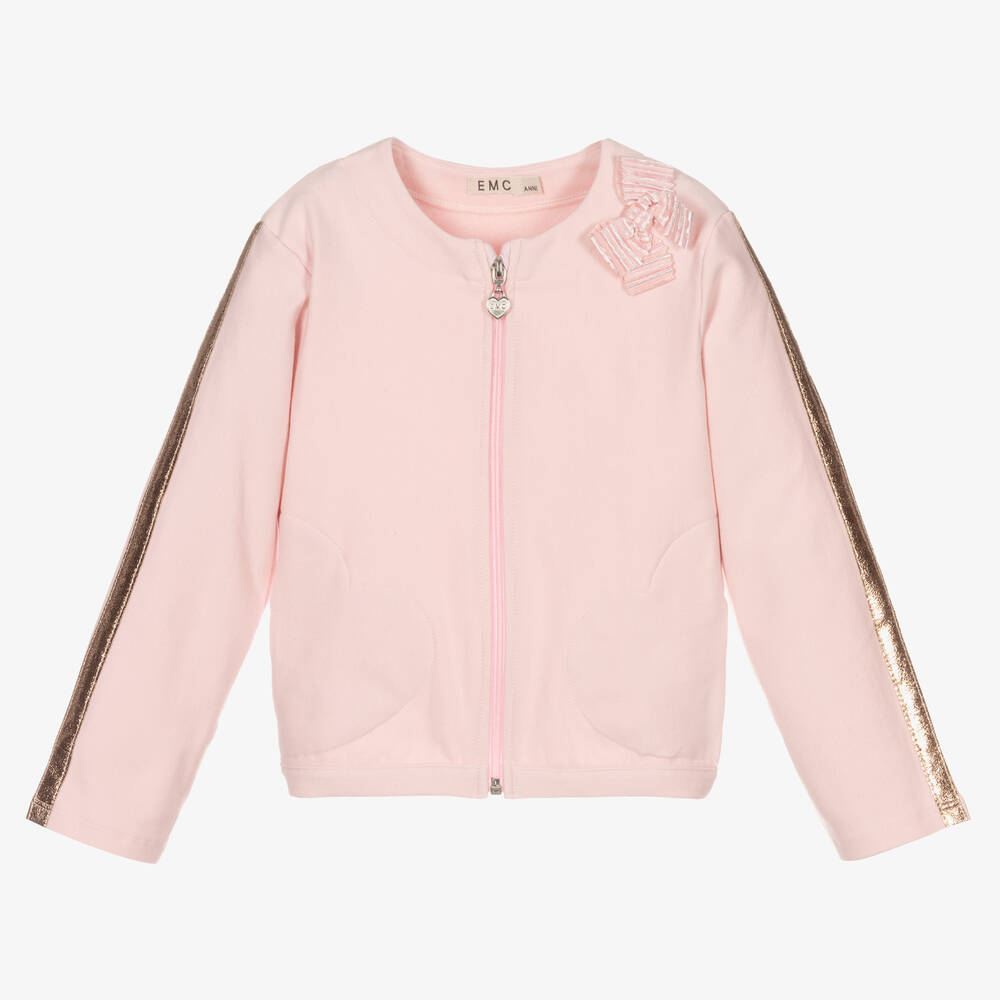 Everything Must Change - Girls Pink Cotton Zip-Up Top | Childrensalon