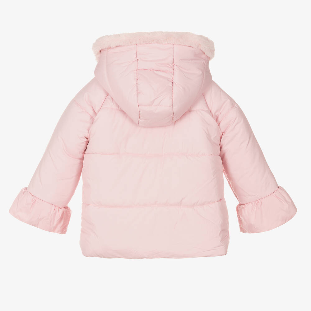 Everything Must Change-Girls Pink Hooded Puffer Coat | Childrensalon Outlet