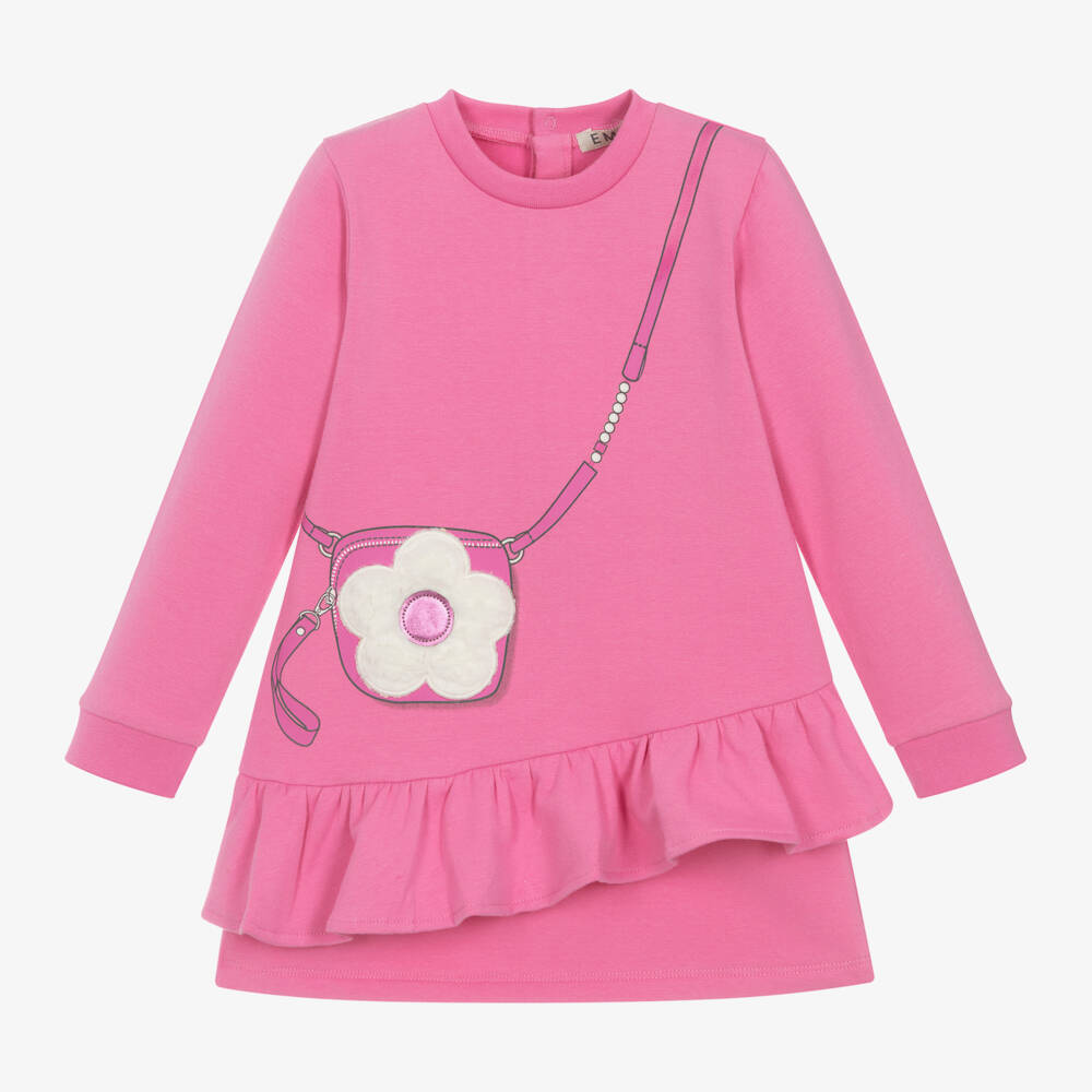 Everything Must Change-Girls Pink Jersey Dress with Bag Appliqué | Childrensalon Outlet