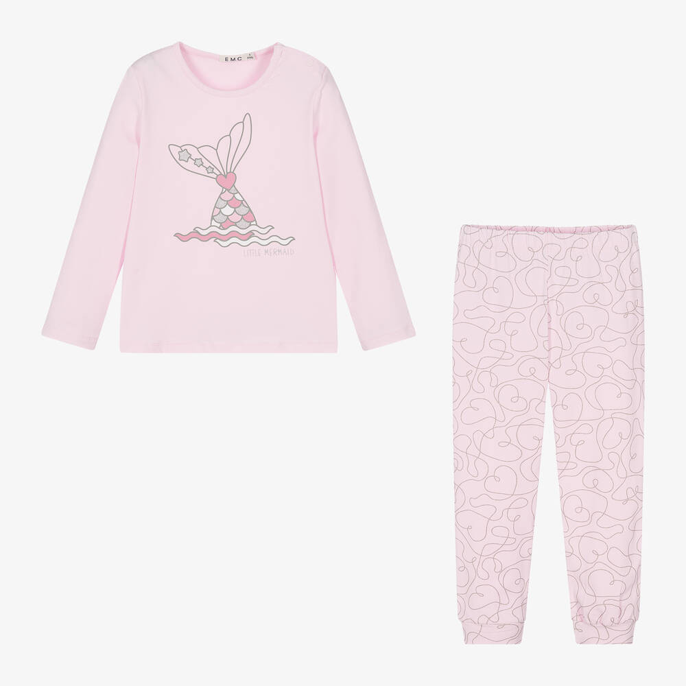 Everything Must Change-Girls Pink Mermaid Cotton Pyjamas | Childrensalon Outlet