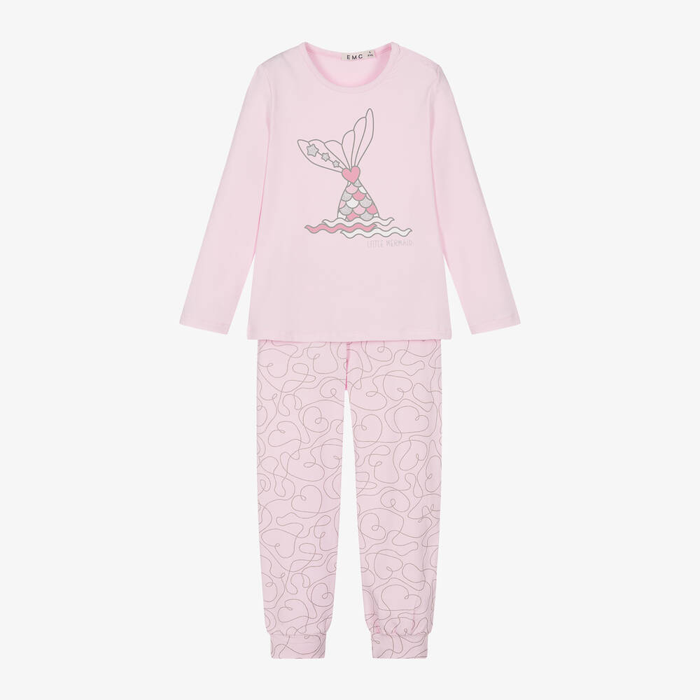 Everything Must Change-Girls Pink Mermaid Cotton Pyjamas | Childrensalon Outlet