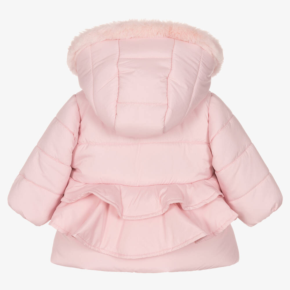 Everything Must Change-Girls Pink Peplum Puffer Coat | Childrensalon Outlet