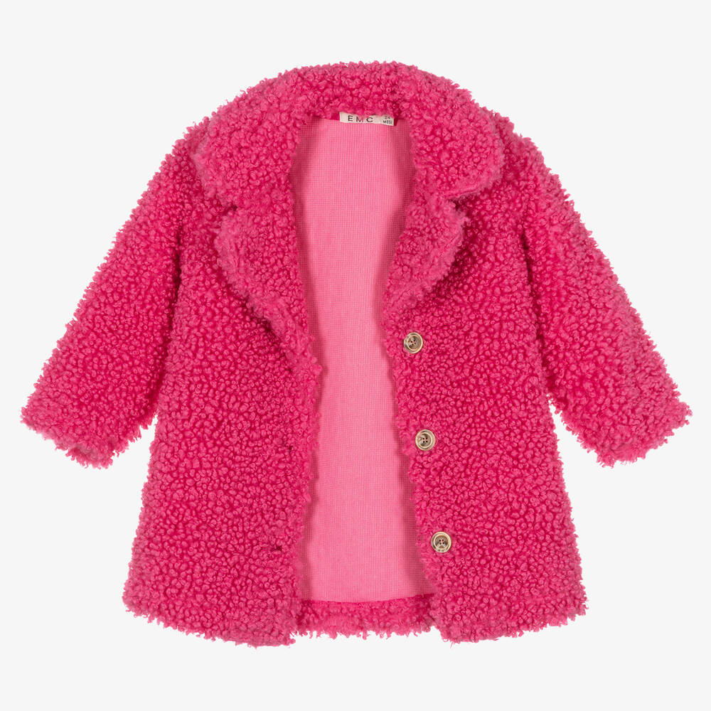 Everything Must Change Girls Pink Teddy Fleece Coat Childrensalon Outlet
