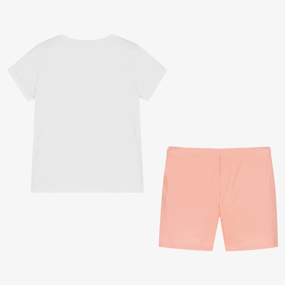 Everything Must Change-Короткая розово-белая пижама из хлопка | Childrensalon Outlet