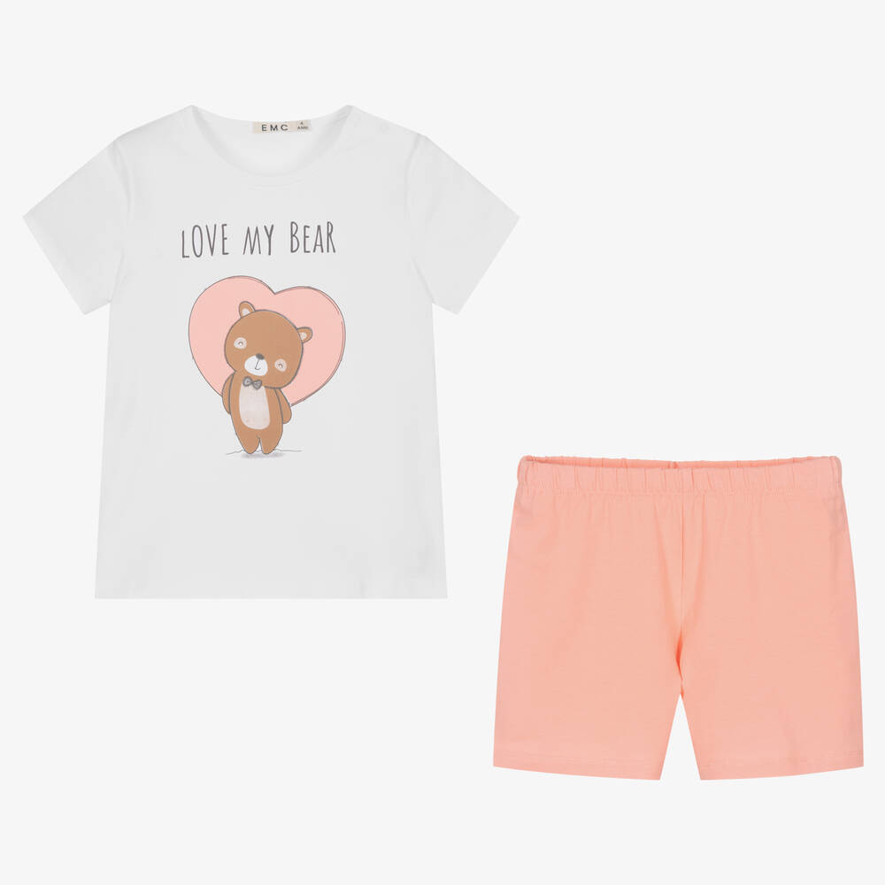 Everything Must Change-Короткая розово-белая пижама из хлопка | Childrensalon Outlet