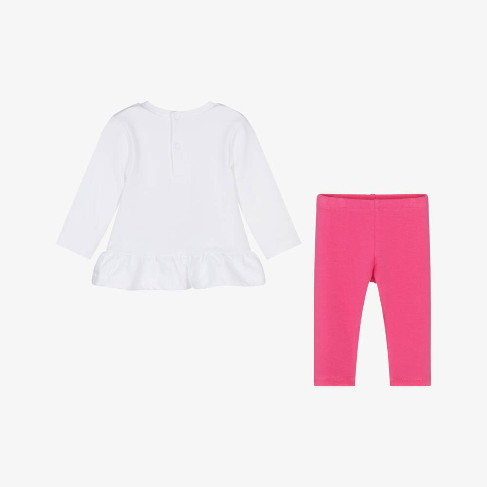 Everything Must Change-Girls Pink & White Floral Leggings Ensemble | Childrensalon Outlet