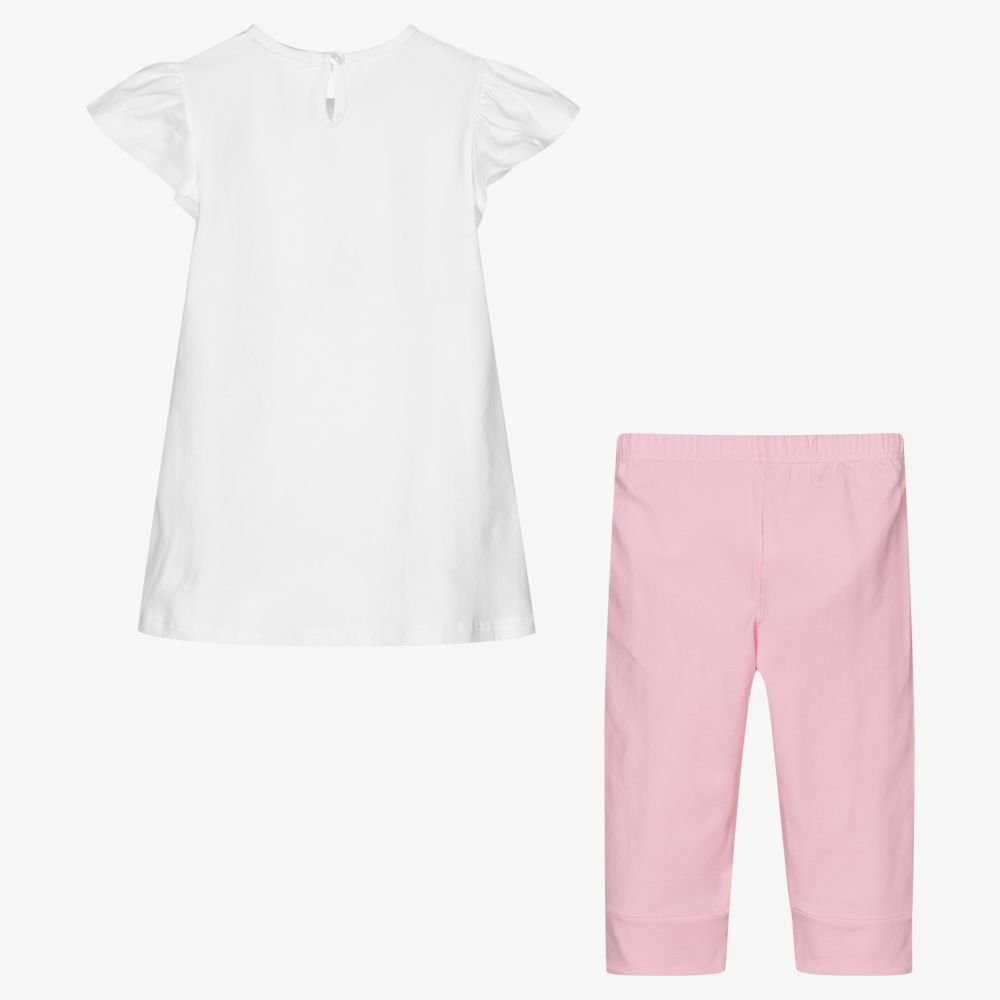 Everything Must Change-Белый топ и розовые легинсы для девочек | Childrensalon Outlet