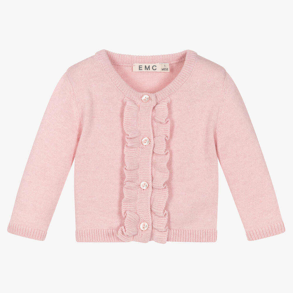 Everything Must Change - Girls Pink Wool & Cashmere Knit Cardigan | Childrensalon