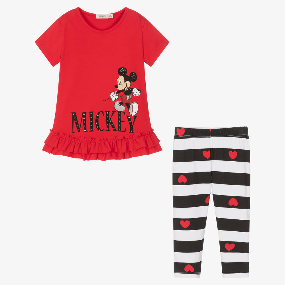 Everything Must Change-Girls Red & Black Disney Leggings Set | Childrensalon Outlet