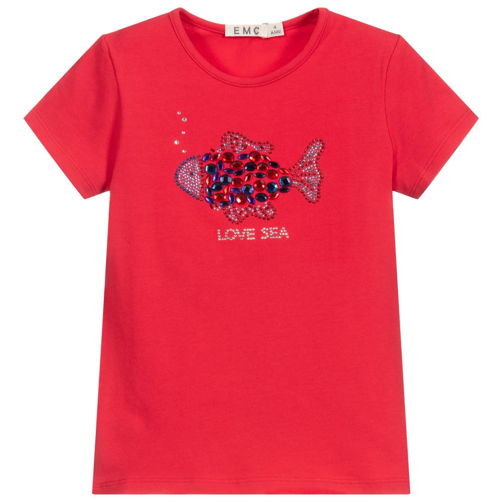 Everything Must Change-Girls Red Cotton T-Shirt | Childrensalon Outlet