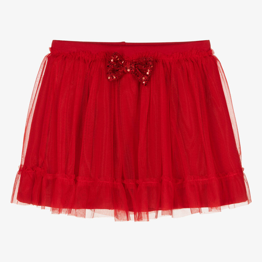 Everything Must Change - Girls Red Jersey & Tulle Skirt | Childrensalon