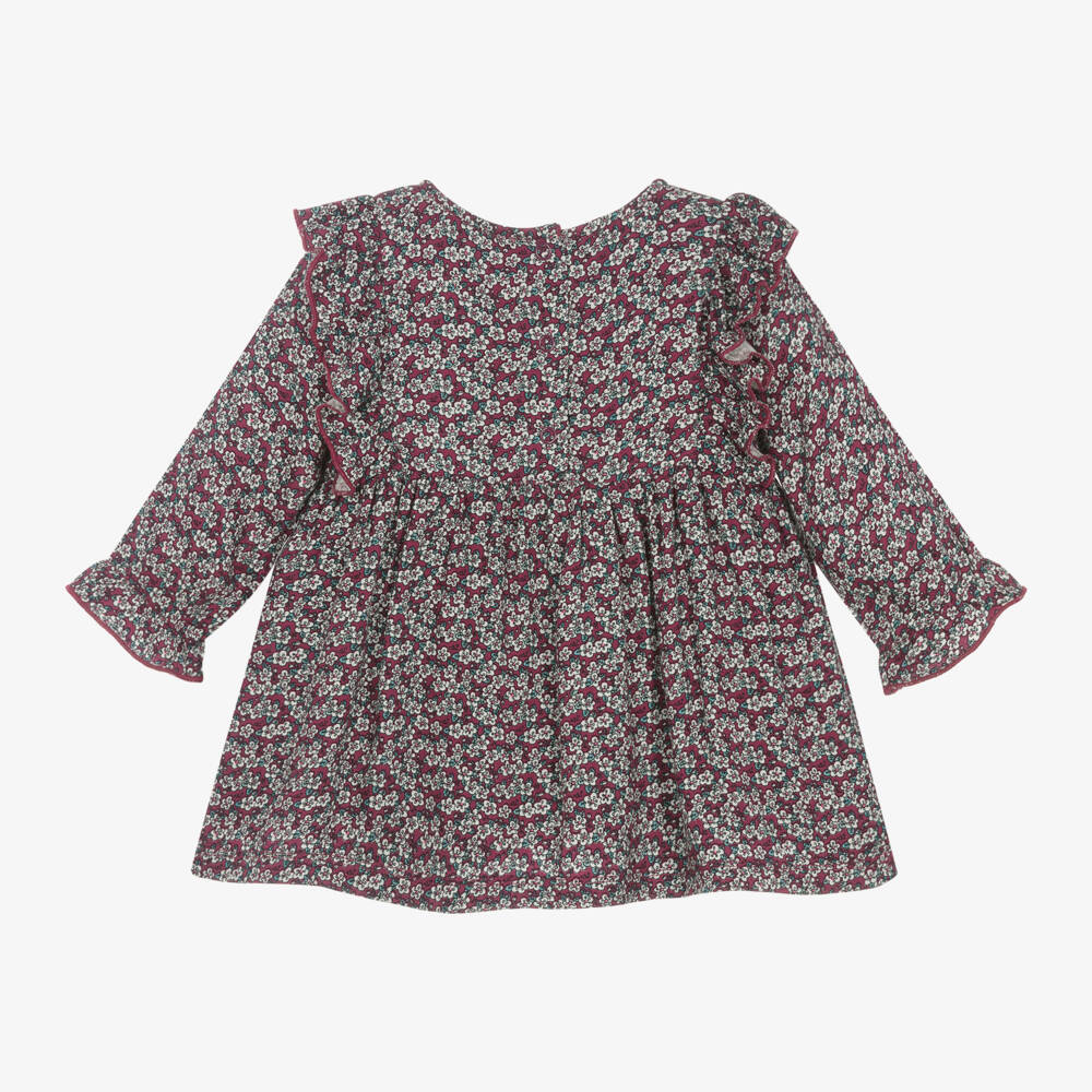 Everything Must Change-فستان فسكوز بطبعة ورود لون أحمر بورغوندي | Childrensalon Outlet