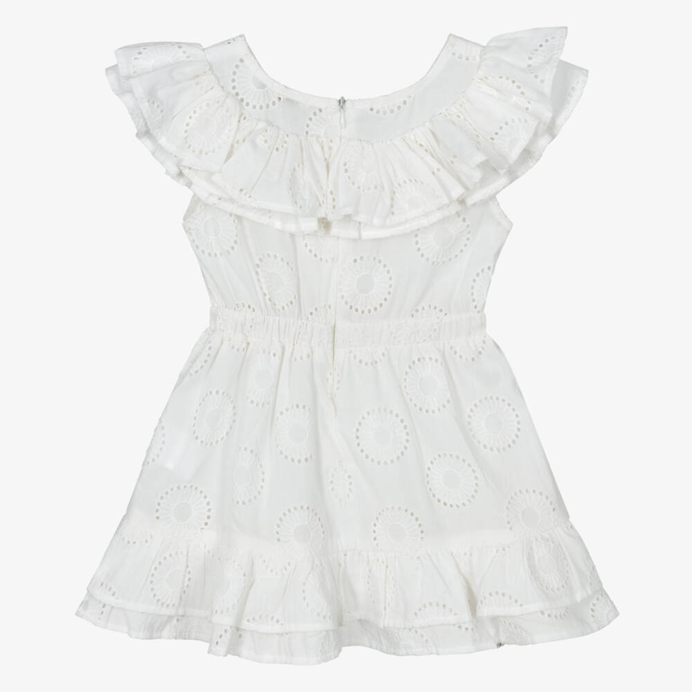 Everything Must Change-Платье из белого хлопка с оборками для девочек | Childrensalon Outlet