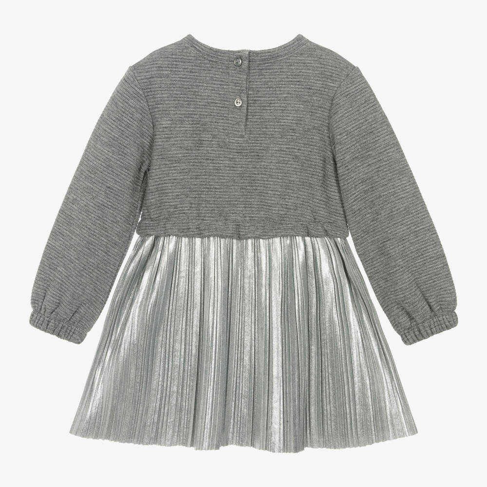 Everything Must Change-Girls Shimmering Silver Knit Dress | Childrensalon Outlet