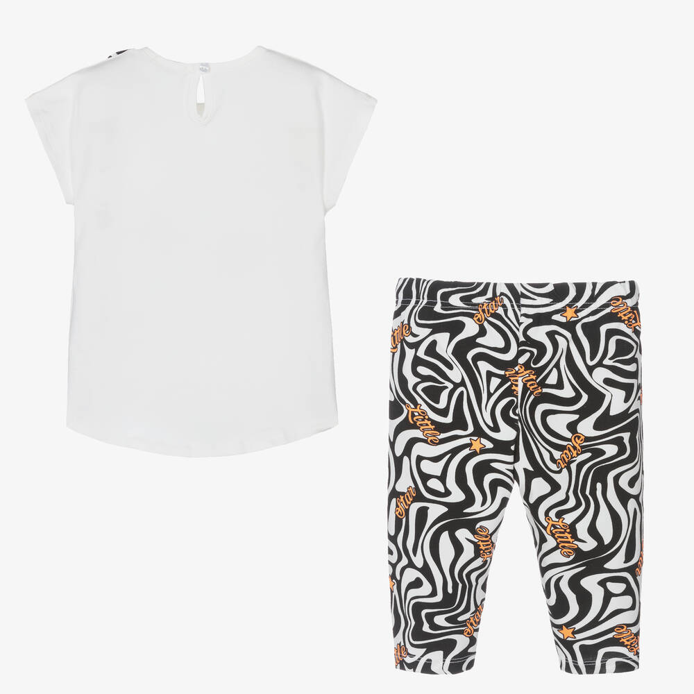 Everything Must Change-Girls White & Black Leggings Set  | Childrensalon Outlet