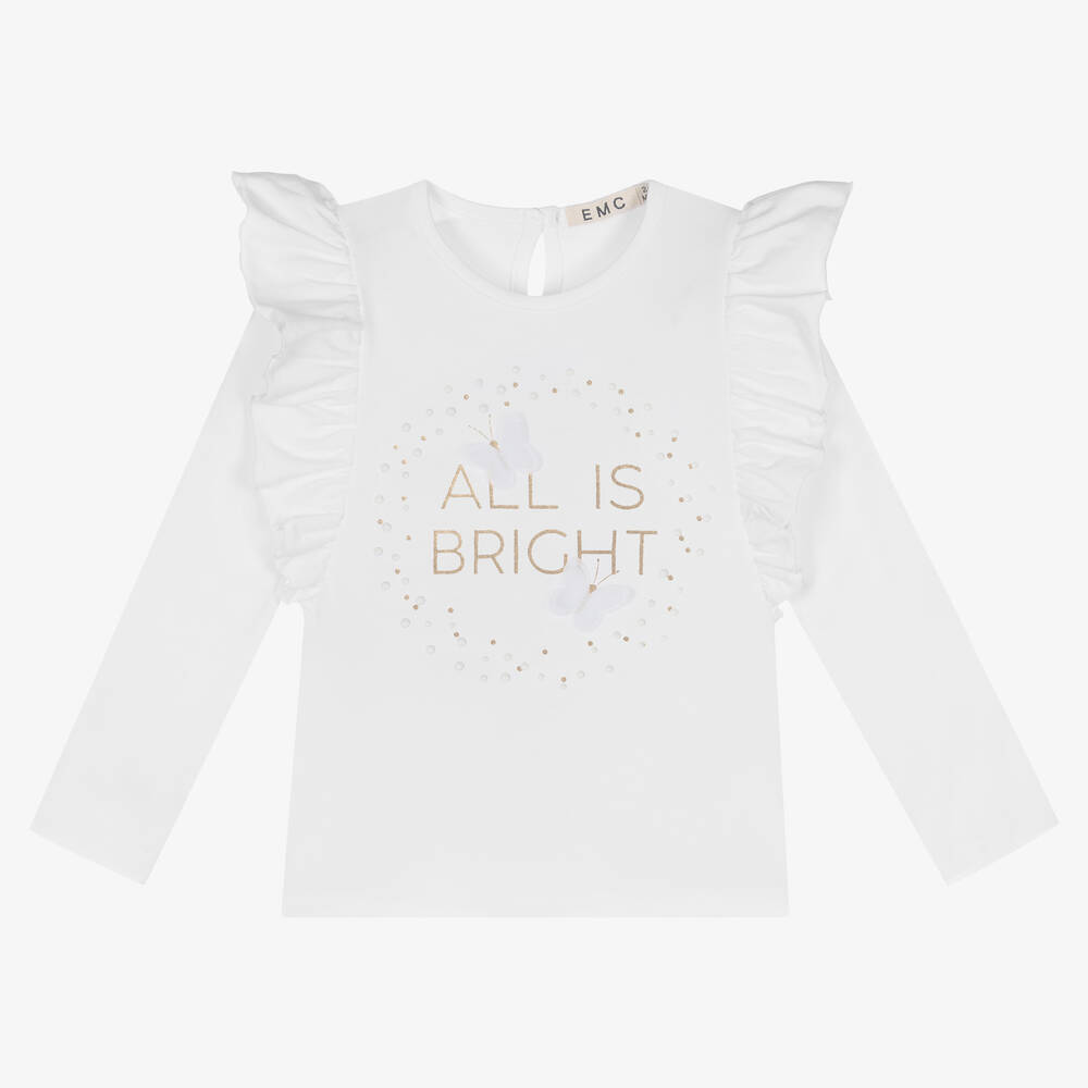 Everything Must Change - Haut blanc en coton à papillons | Childrensalon