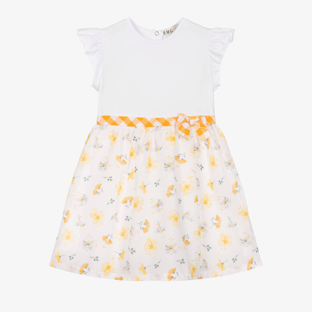 Everything Must Change - Girls White Cotton Floral Dress | Childrensalon