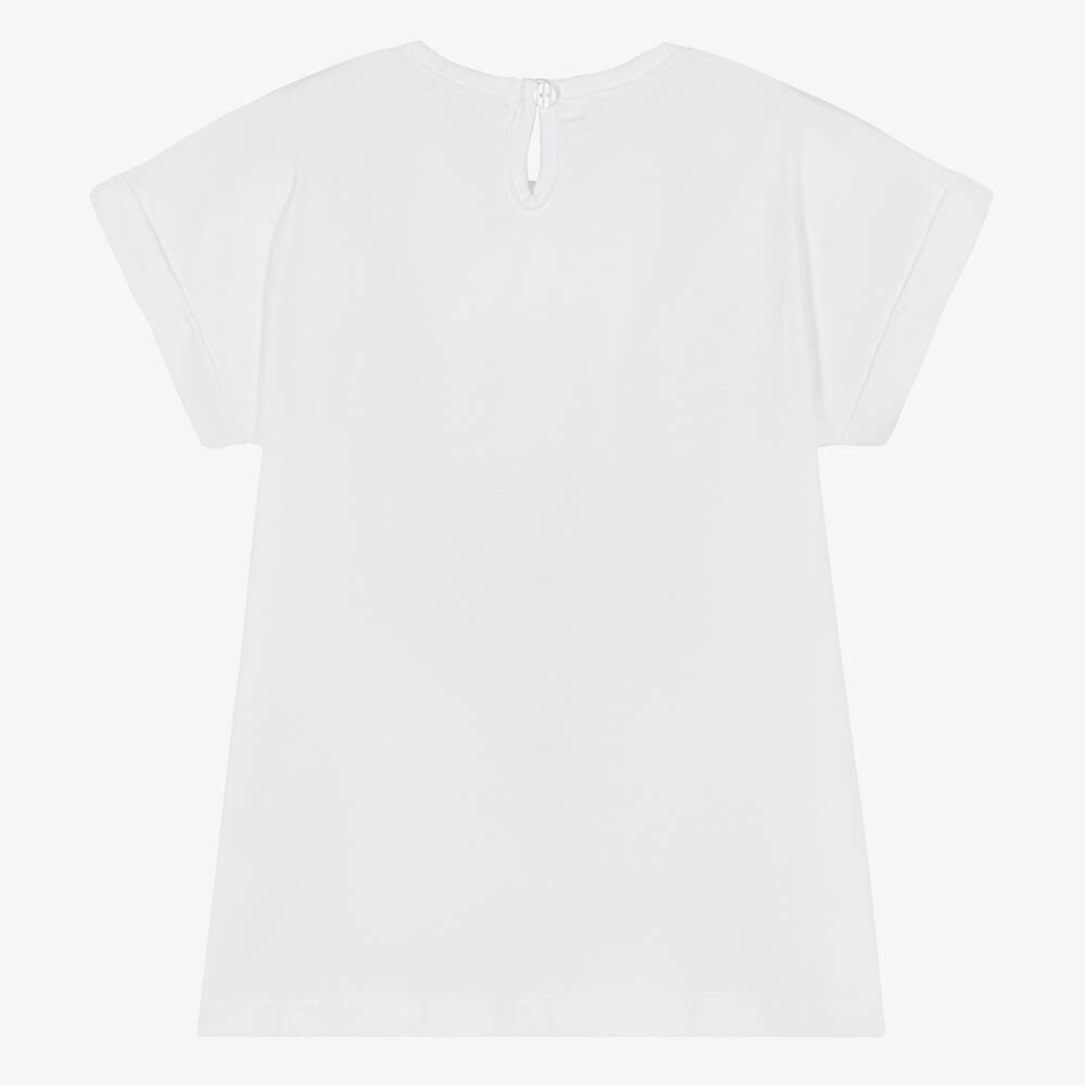 Everything Must Change-Girls White Cotton Floral T-Shirt | Childrensalon Outlet