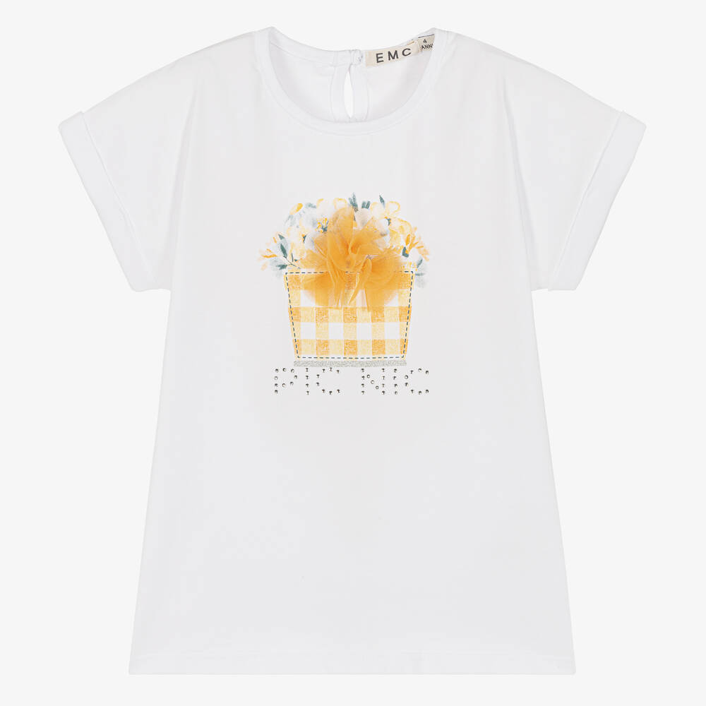 Everything Must Change-Girls White Cotton Floral T-Shirt | Childrensalon Outlet
