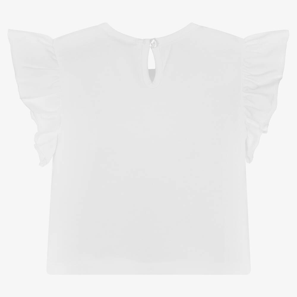 Everything Must Change-Белая хлопковая футболка с цветами | Childrensalon Outlet