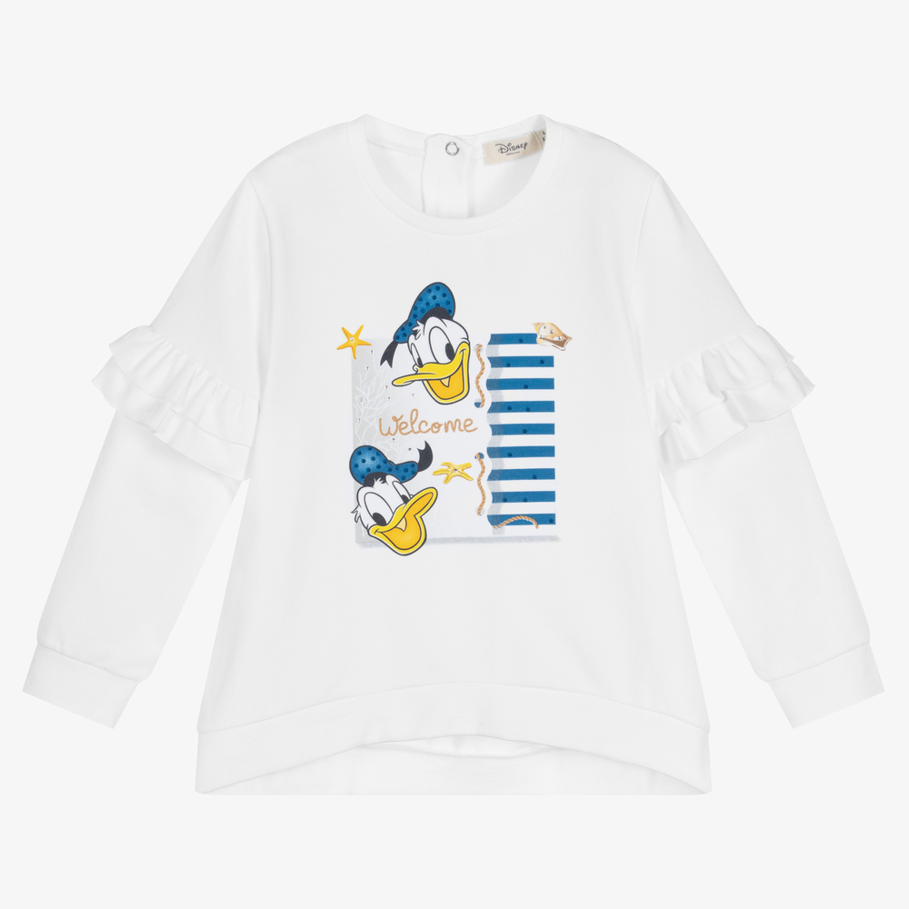 Everything Must Change - Girls White Disney Sweatshirt | Childrensalon