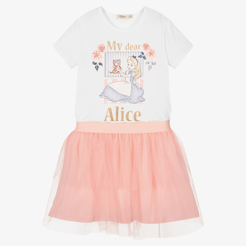 Everything Must Change - Disney Top & Rock Set in Weiß/Rosa | Childrensalon