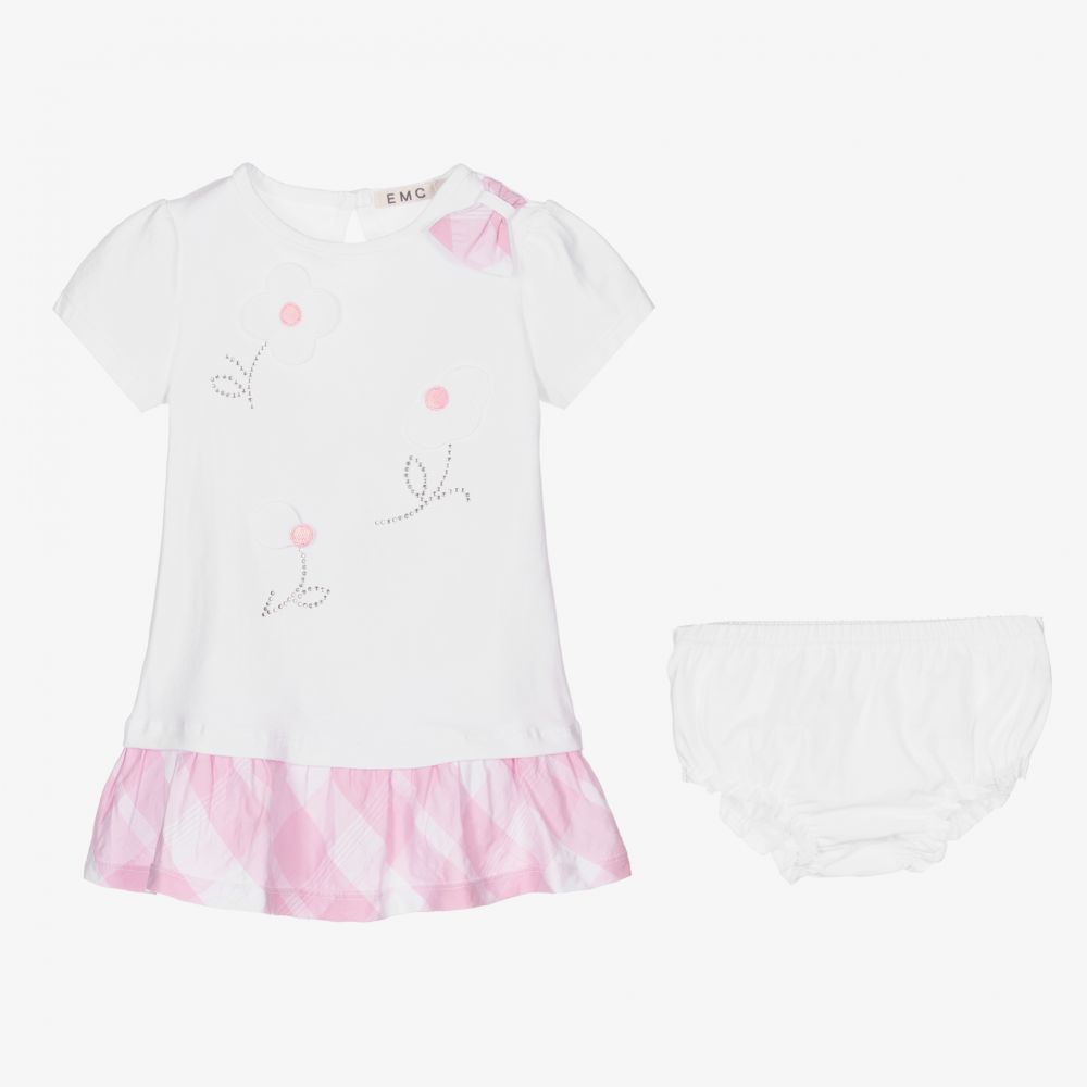 Everything Must Change-Girls White & Pink Dress Set | Childrensalon Outlet