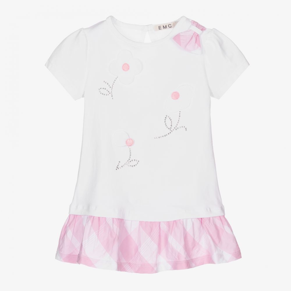 Everything Must Change - Girls White & Pink Dress Set | Childrensalon